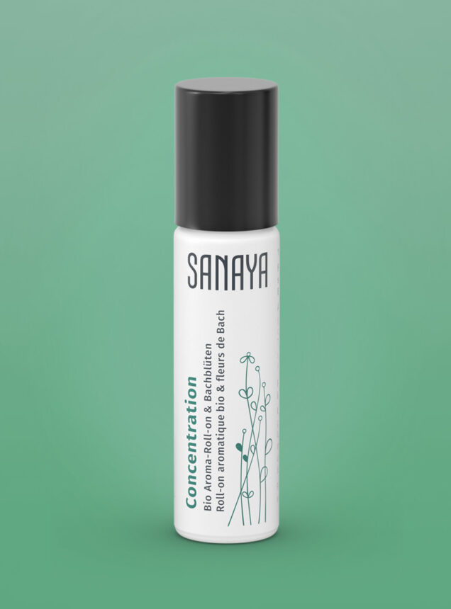 Sanaya Concentration Bio Aroma-Roll-on & Bachblüten für klare Gedanken und Fokus auf ein Thema